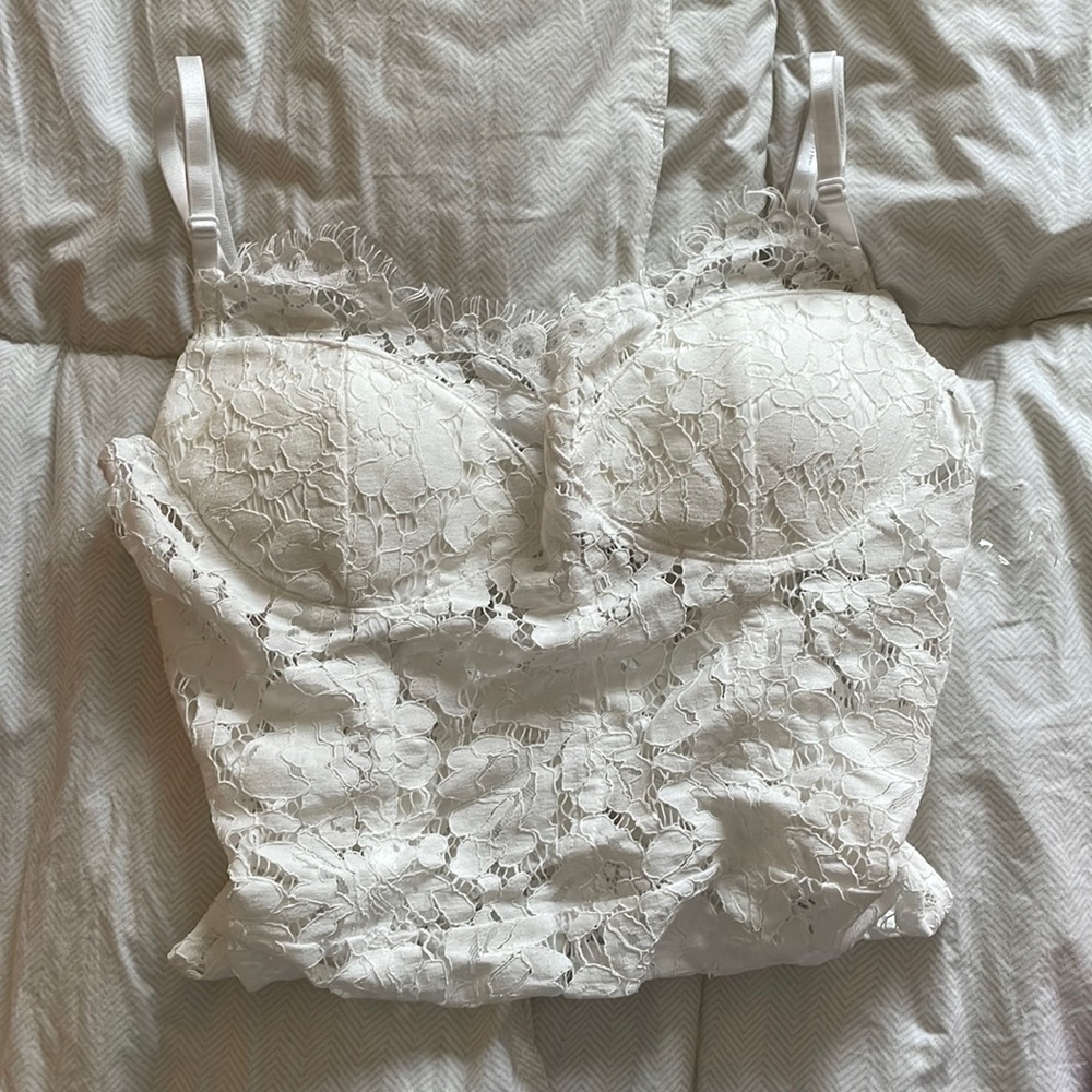 Turquoise Pistole white lace bodysuit